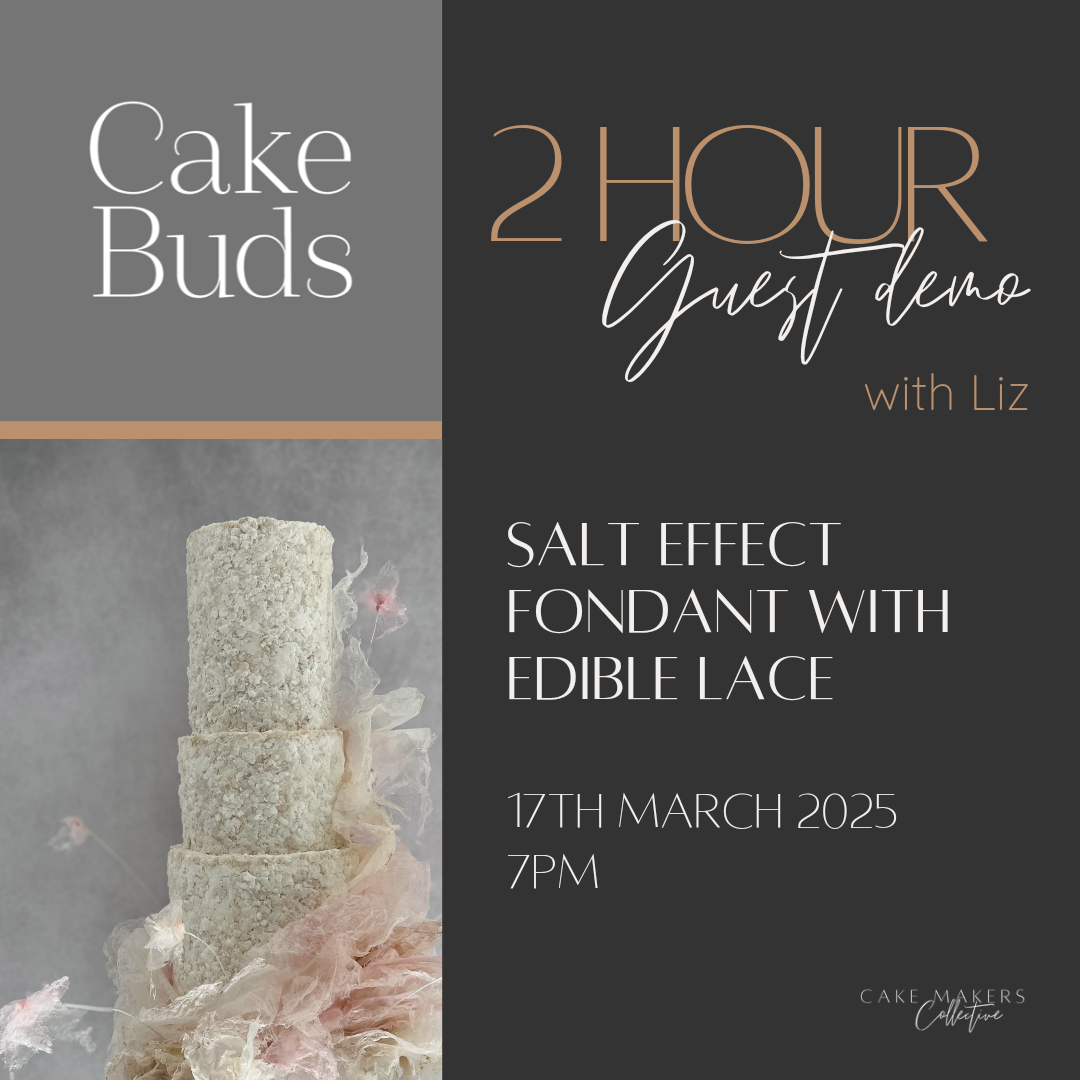 Salt Effect Fondant with Edible Lace with Cake Buds- 17th March 2025